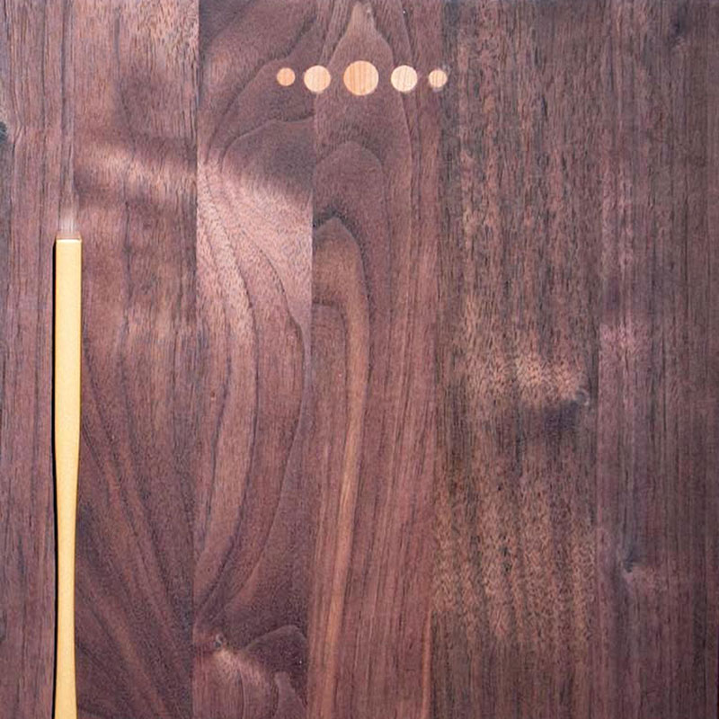 Terrae Galleries Door Closeup with handle and logo inlay